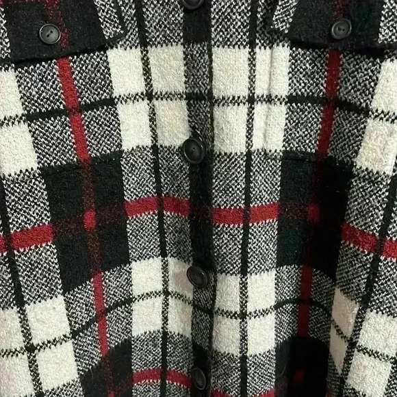 Rachel Zoe knit plaid shacket  sweater L - Picture 7 of 7